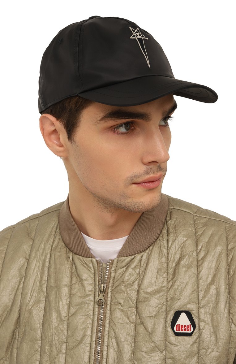 Мужская бейсболка rick owens x champion RICK OWENS черного цвета, арт. CM02C5793/CHNY | Фото 2 (Материал сплава: Проставлено; Материал: Текстиль, Синтетический материал; Нос: Не проставлено)