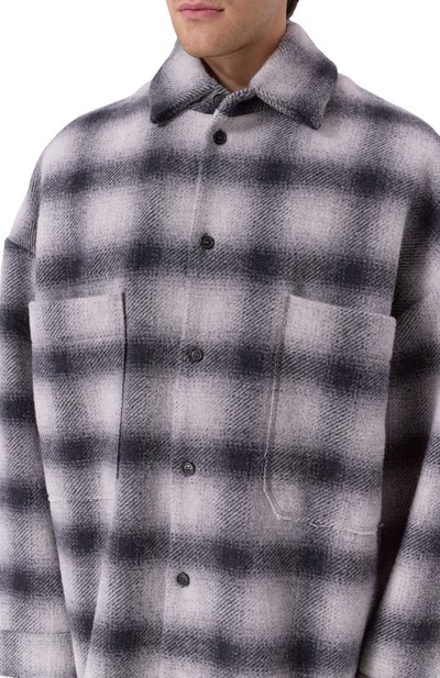 Шерстяная куртка-рубашка ISABEL BENENATO черно-белого цвета по цене 109000 руб., арт. UW16F25, фото 5 Шерстяная куртка-рубашка ISABEL BENENATO, арт. UW16F25, фото 5