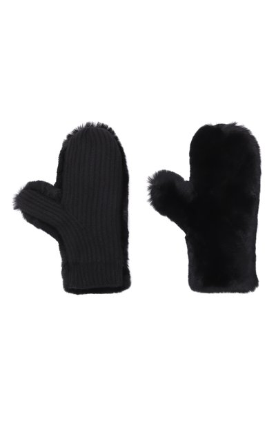 Шерстяные варежки с мехом кролика YVES SALOMON, арт. 26WAA511XXMACL, фото 3