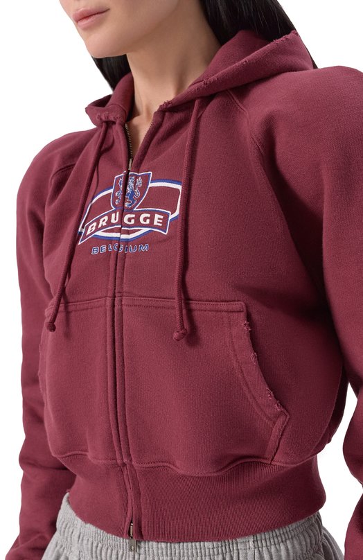 Хлопковая толстовка VETEMENTS WE76ZU502X/1302 M0LLET0N Бордовый  WE76ZU502X/1302 M0LLET0N Фото 5