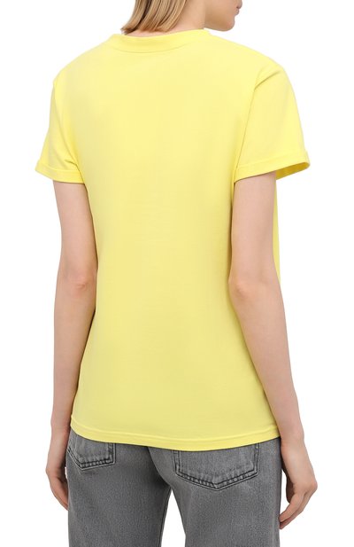 Хлопковая футболка SEVEN LAB желтого цвета по цене 7520 руб., арт. T21-D G01 yellow, фото 4 Хлопковая футболка SEVEN LAB, арт. T21-D G01 yellow, фото 4