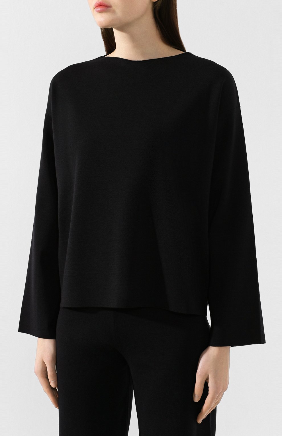 Шерстяной пуловер MANSUR GAVRIEL черного цвета по цене 41050 руб., арт. WF19K014HN, фото 3 Шерстяной пуловер MANSUR GAVRIEL, арт. WF19K014HN, фото 3