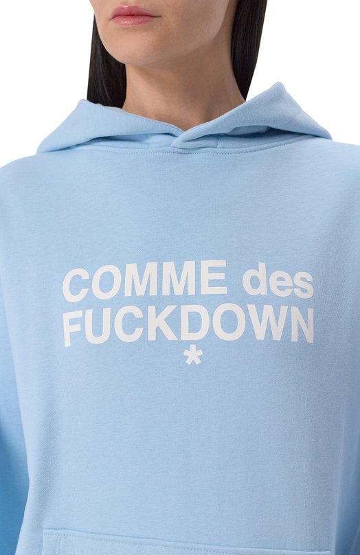 Хлопковое худи Comme des Fuckdown CFABW01205 Голубой  CFABW01205 Фото 5