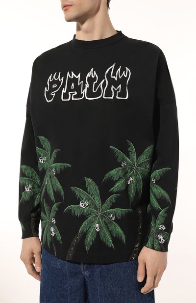 Хлопковый лонгслив PALM ANGELS, арт. PMAB001S23JER0021055, фото 3