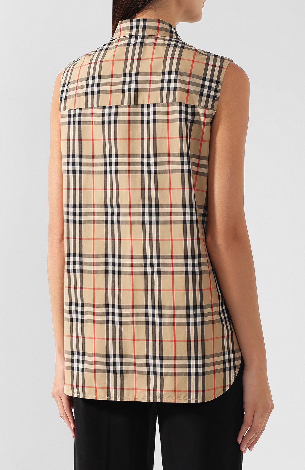 Хлопковый топ BURBERRY бежевого цвета по цене 39950 руб., арт. 8014301, фото 4 Хлопковый топ BURBERRY, арт. 8014301, фото 4