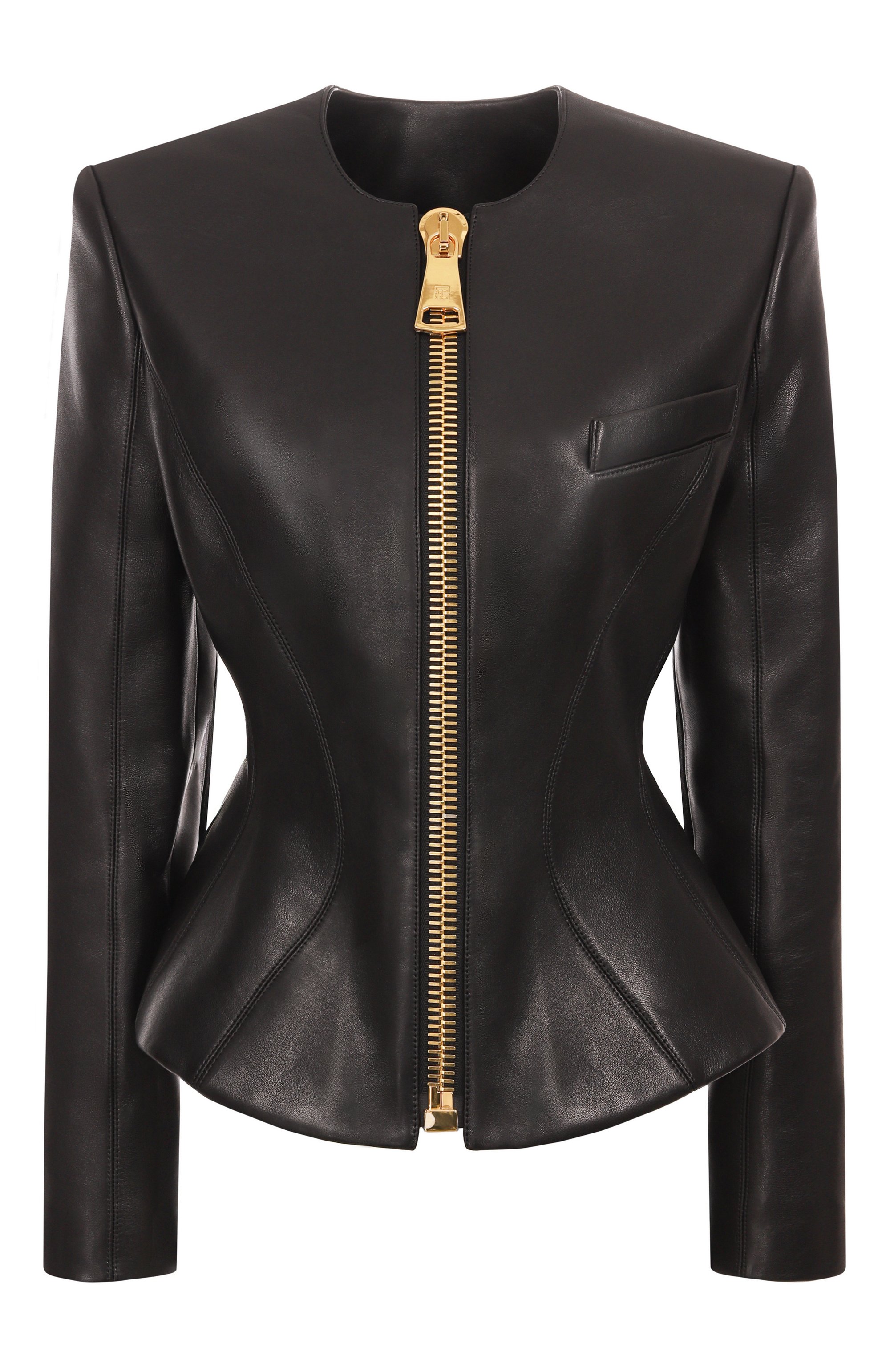 Кожаная куртка BALMAIN черного цвета по цене 499500 руб., арт. FF0SK691/LC62, фото 1 Кожаная куртка BALMAIN, арт. FF0SK691/LC62, фото 1