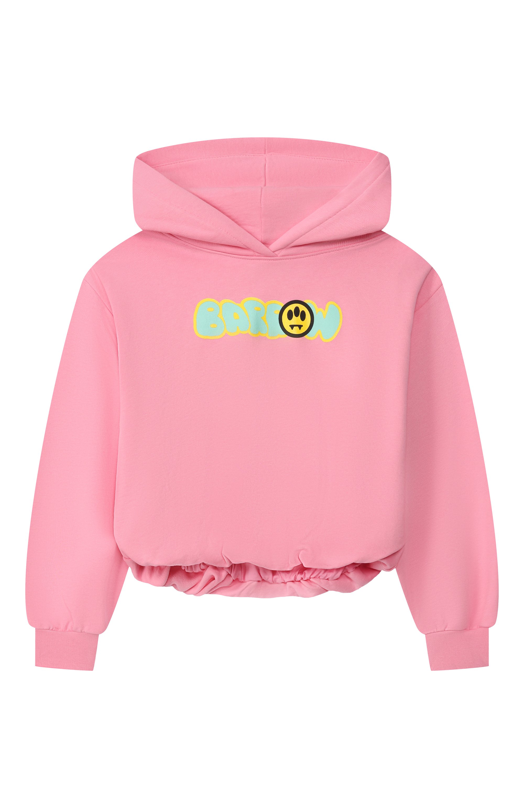 Хлопковое худи BARROW розового цвета по цене 10700 руб., арт. S6BKJGHS126, фото 1 Хлопковое худи BARROW, арт. S6BKJGHS126, фото 1