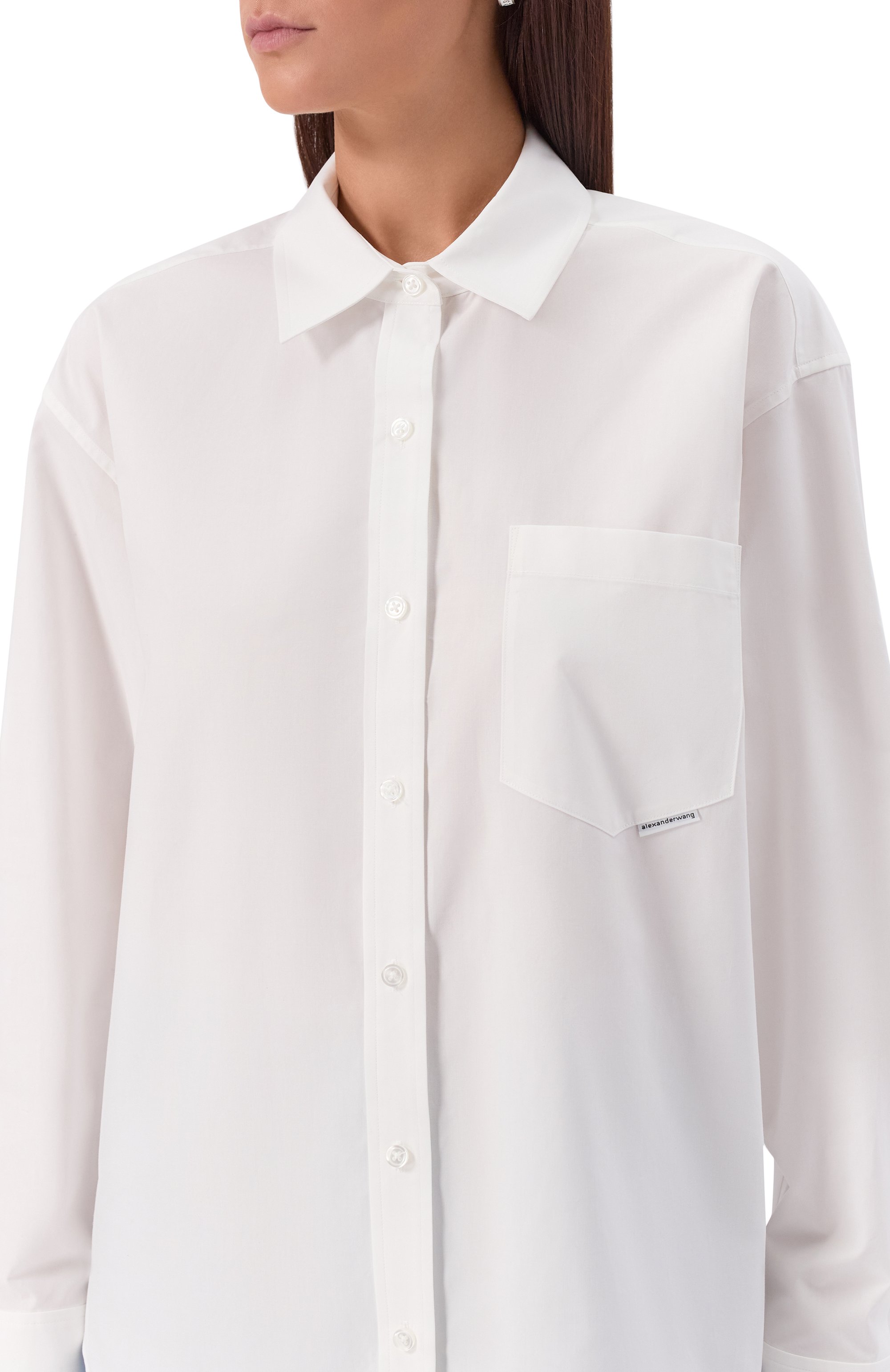 Хлопковая рубашка ALEXANDERWANG.T, арт. 4WC2241482, фото 5