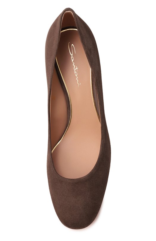 Замшевые туфли Santoni WDNG59621HI2BMGD Коричневый  WDNG59621HI2BMGD Фото 6