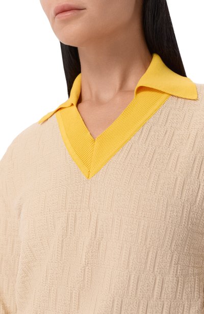 Поло из хлопка и шелка FENDI, арт. FZXE95/AW4S, фото 5
