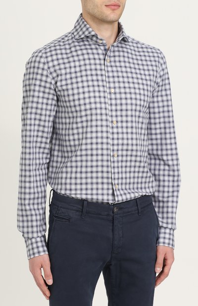 Хлопковая рубашка в клетку LUIGI BORRELLI, арт. EV18/TS4096, фото 3