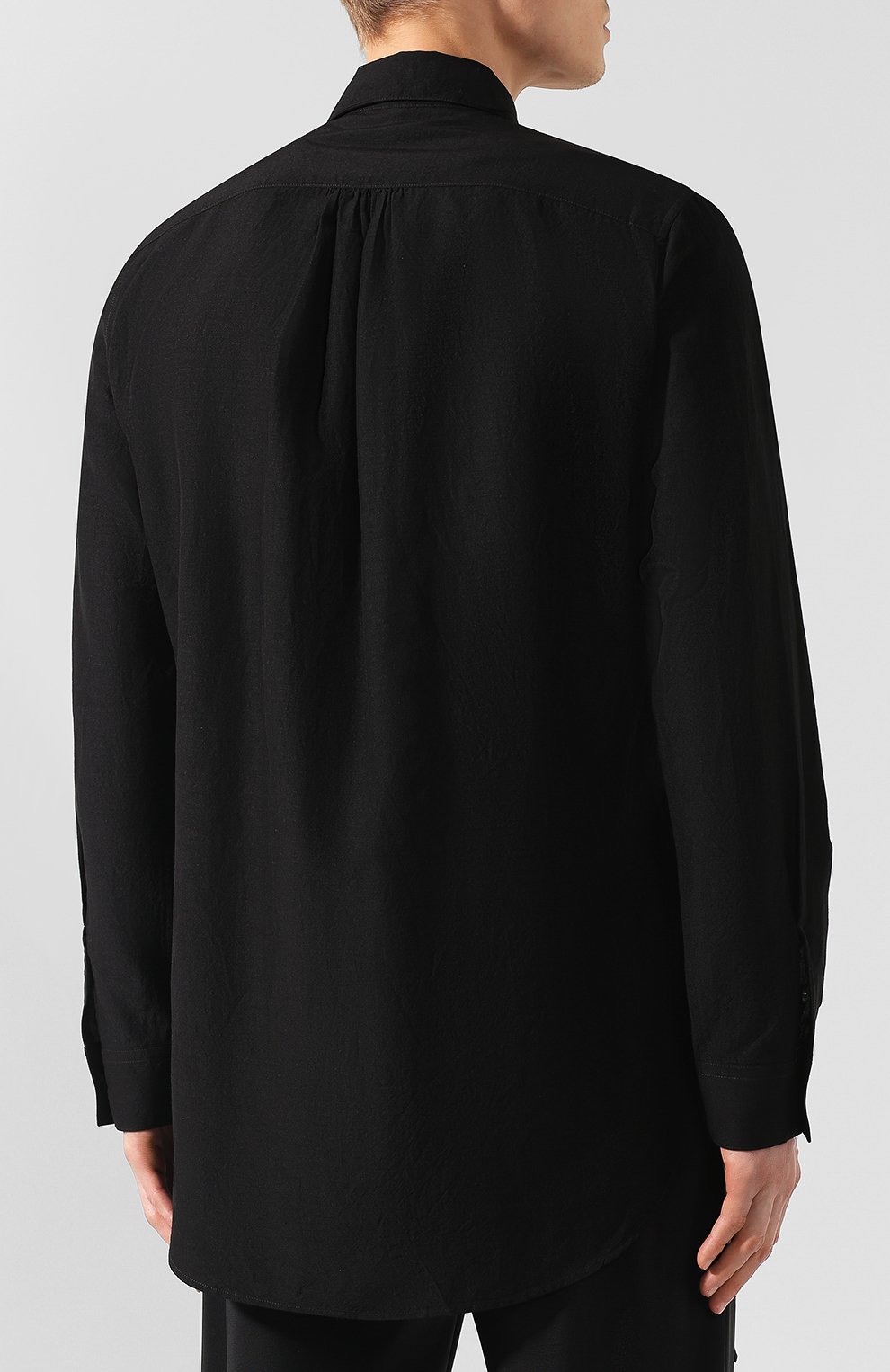 Рубашка из вискозы KAZUYUKI KUMAGAI черного цвета по цене 29850 руб., арт. KS91-036, фото 4 Рубашка из вискозы KAZUYUKI KUMAGAI, арт. KS91-036, фото 4
