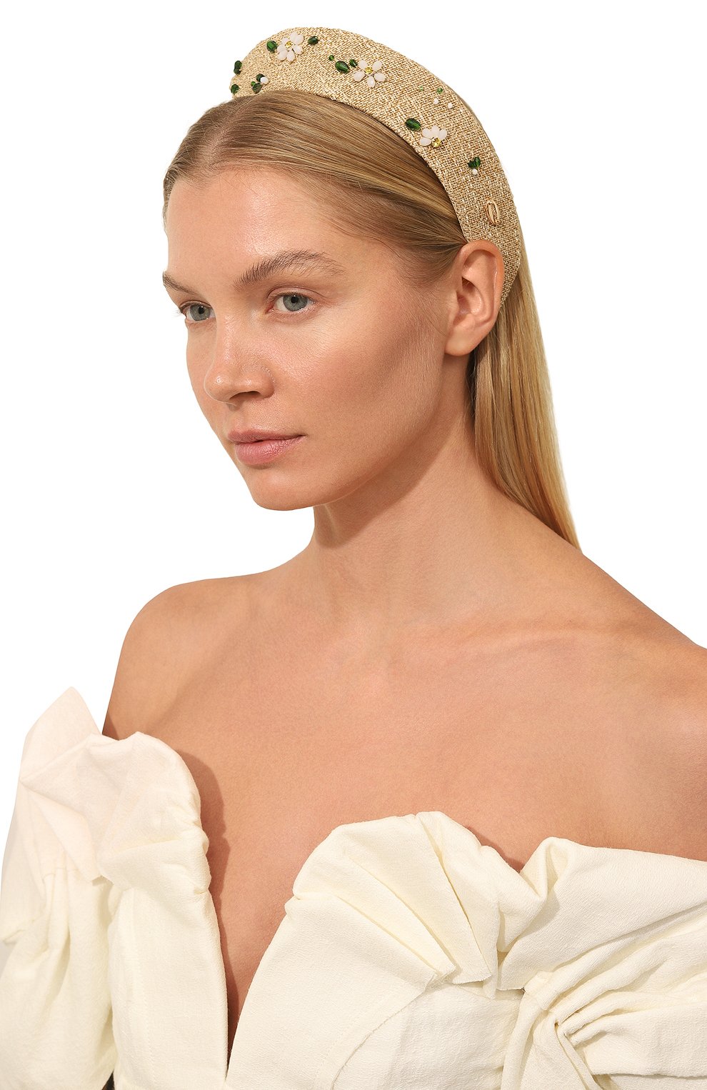 Кокошник PANFIL бежевого цвета по цене 14000 руб., арт. 11-KOK-DR, фото 2 Кокошник PANFIL, арт. 11-KOK-DR, фото 2