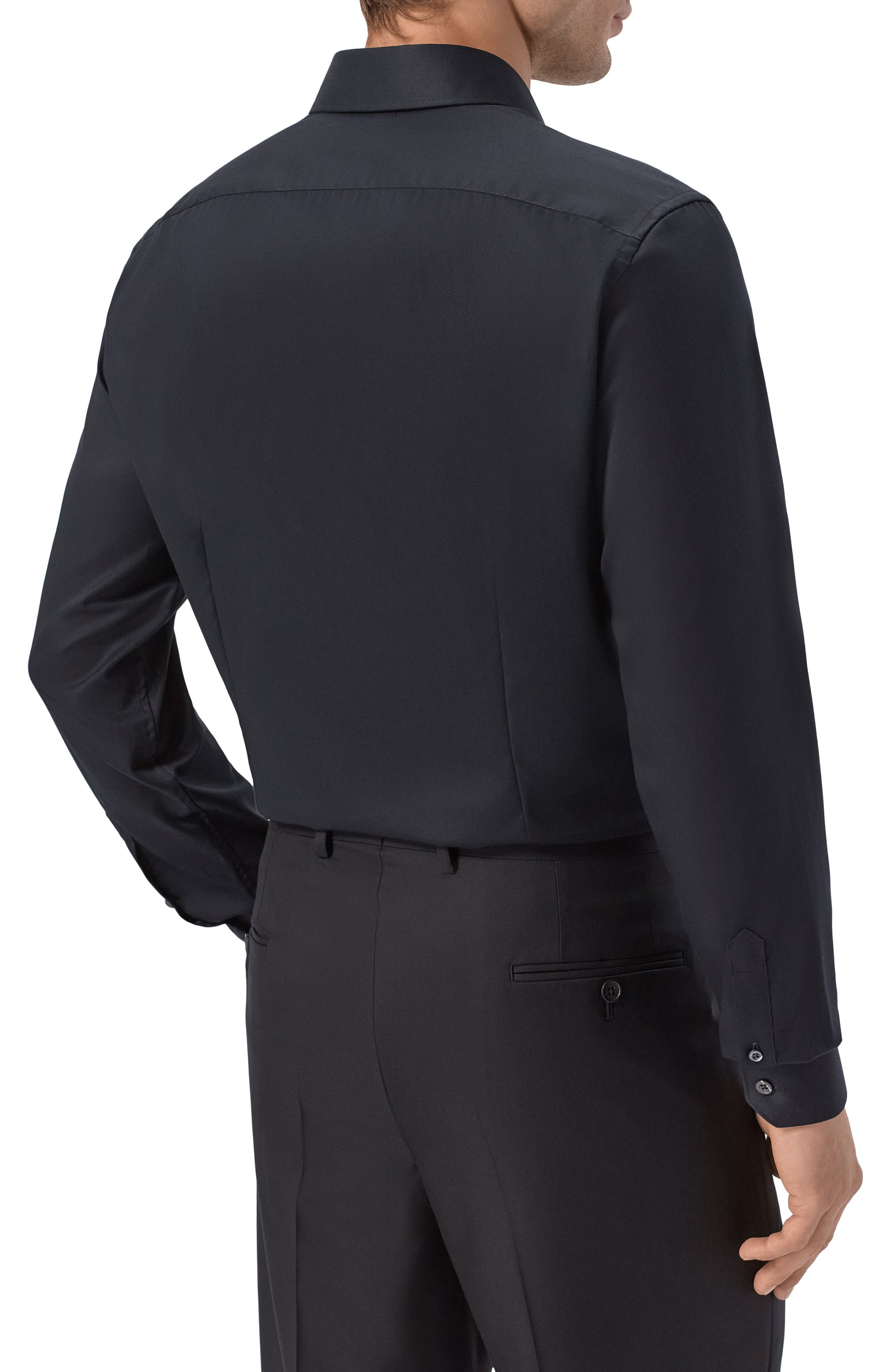 Хлопковая сорочка CORNELIANI черного цвета по цене 33250 руб., арт. 28P010/2A11409, фото 4 Хлопковая сорочка CORNELIANI, арт. 28P010/2A11409, фото 4