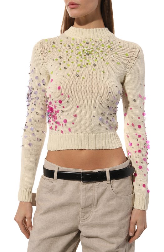 Шерстяной свитер Des_Phemmes Кремовый, фото 3