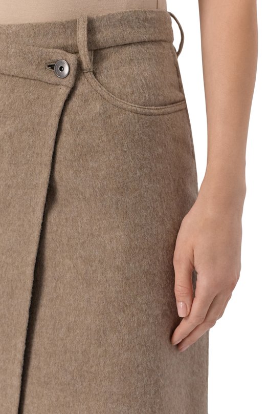 Шерстяная юбка Brunello Cucinelli MP565G3897 Бежевый  MP565G3897 Фото 5