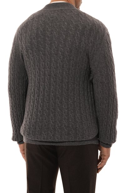 Кашемировый кардиган KITON темно-серого цвета по цене 432500 руб., арт. UMK10191040_4XL-8XL, фото 4 Кашемировый кардиган KITON, арт. UMK10191040_4XL-8XL, фото 4