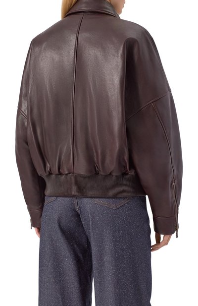 Кожаная куртка PETAR PETROV коричневого цвета по цене 428500 руб., арт. F25LJ2/NAPPA, фото 4 Кожаная куртка PETAR PETROV, арт. F25LJ2/NAPPA, фото 4