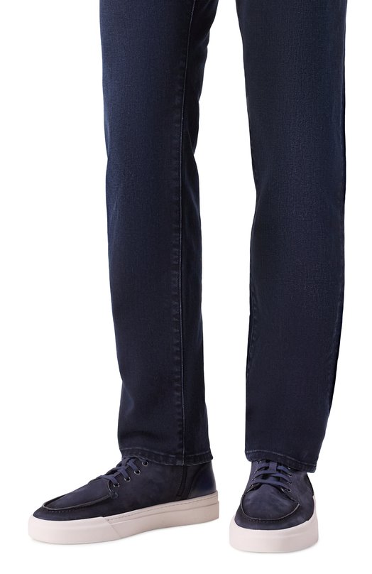 Кеды Gloria из нубука Santoni MBGG22098PNNTFTX Синий  MBGG22098PNNTFTX Фото 3