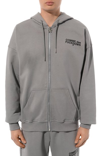 Хлопковая толстовка COMME DES FUCKDOWN серого цвета по цене 19750 руб., арт. CDFU2510, фото 3 Хлопковая толстовка COMME DES FUCKDOWN, арт. CDFU2510, фото 3
