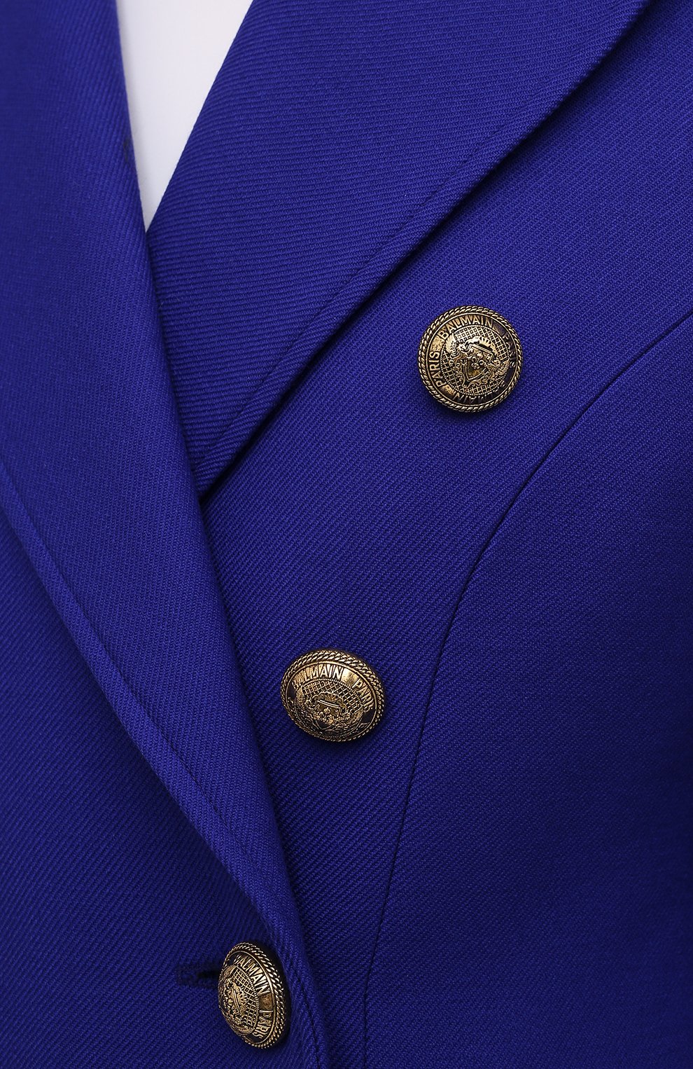 Шерстяное пальто BALMAIN синего цвета по цене 298000 руб., арт. UF19572/W072, фото 5 Шерстяное пальто BALMAIN, арт. UF19572/W072, фото 5