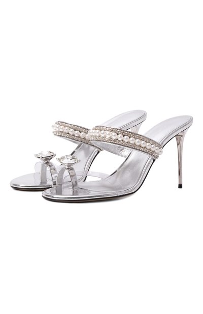 Женские кожаные мюли the diamond of elizabeth 95 MACH & MACH, арт. R26S111095SPESLV