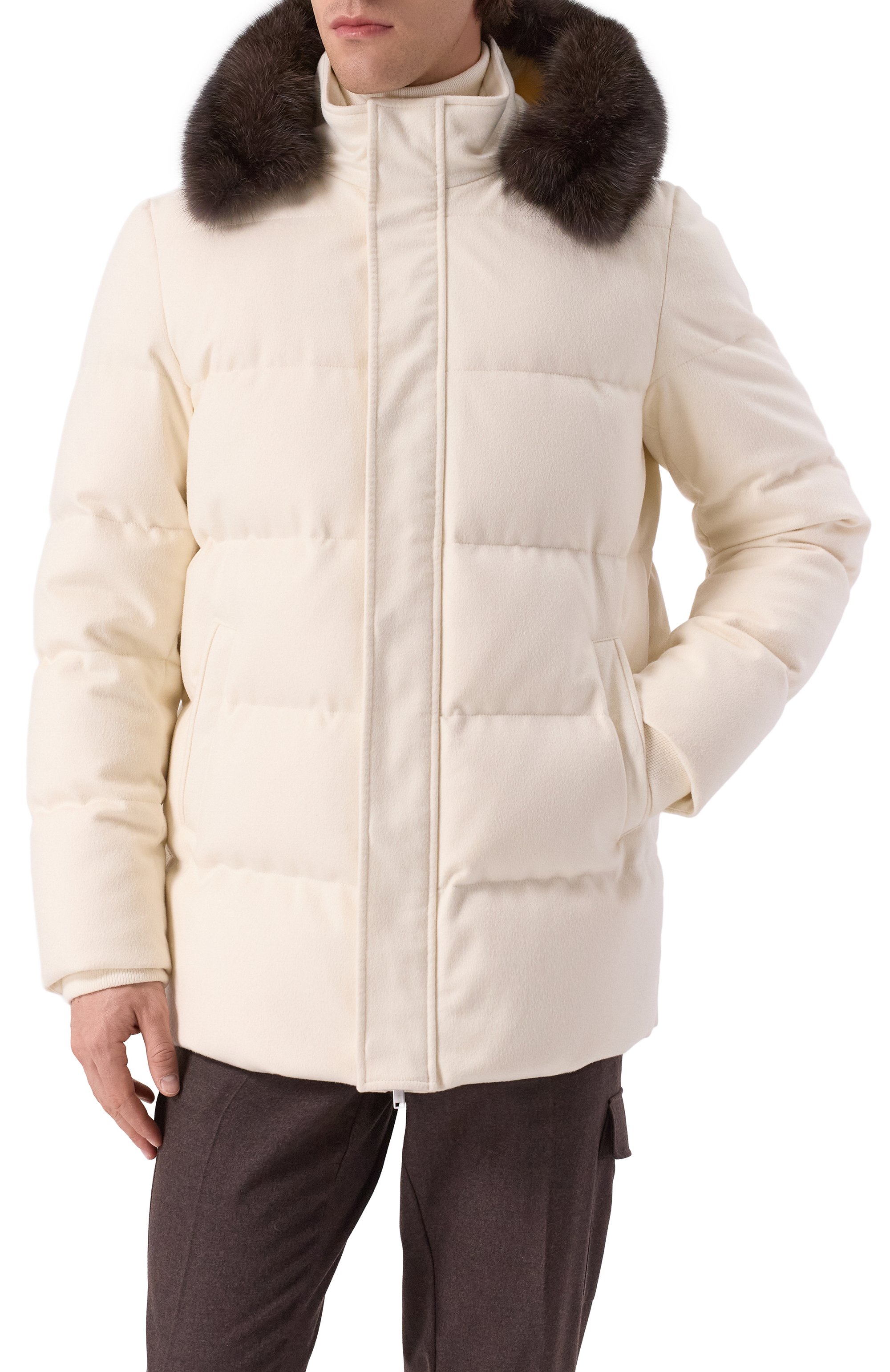 Кашемировый пуховик с отделкой из соболя MVST, арт. FTEKB-ES2915-2SB/LC1664, фото 3