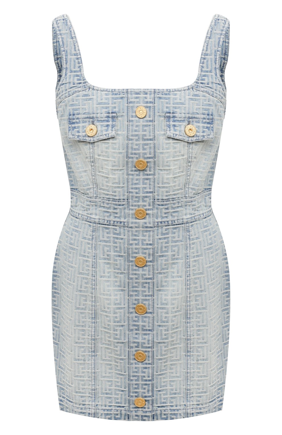 Джинсовое платье BALMAIN голубого цвета по цене 250500 руб., арт. AF0R2128DD27, фото 1 Джинсовое платье BALMAIN, арт. AF0R2128DD27, фото 1