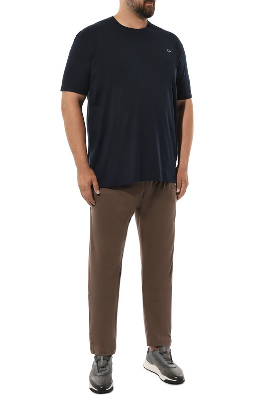 Хлопковая футболка Paul&Shark C0P1092/3XL-6XL Синий  C0P1092/3XL-6XL Фото 2