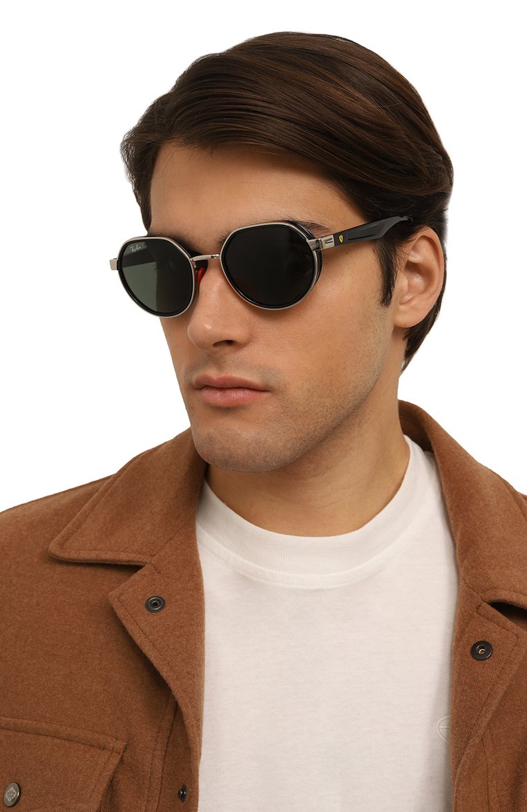 Женские солнцезащитные очки RAY-BAN черного цвета, арт. 3703M-F00771 | Фото 3 (Региональные ограничения белый список (Axapta Mercury): Не проставлено; Нос: Не проставлено; Тип очков: С/з; Кросс-КТ: С/з-унисекс; Материал: Пластик, Металл; Очки форма: Круглые; Оптика Гендер: оптика-унисекс)