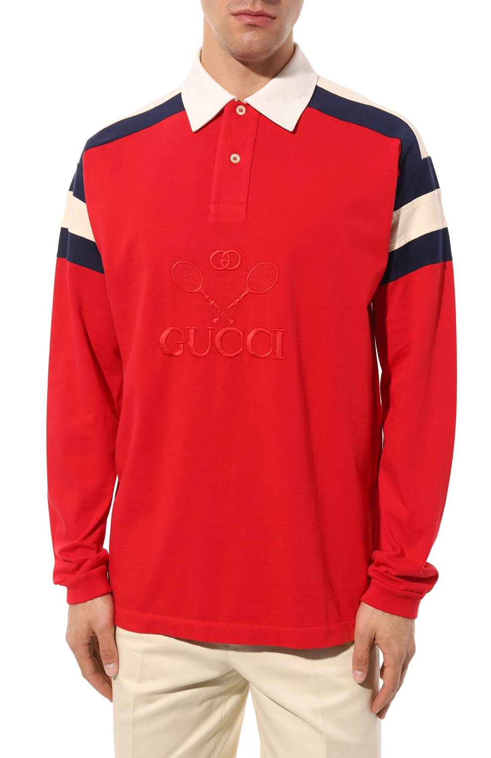 Хлопковое поло GUCCI, арт. 573260 XJA6E, фото 3
