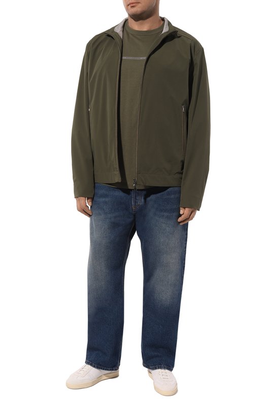 Хлопковая футболка Paul&Shark 23411033/3XL-6XL Хаки  23411033/3XL-6XL Фото 2