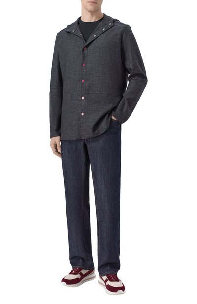 Мужская рубашка из шерсти и шелка KITON, арт. UMCPETEK0119G02