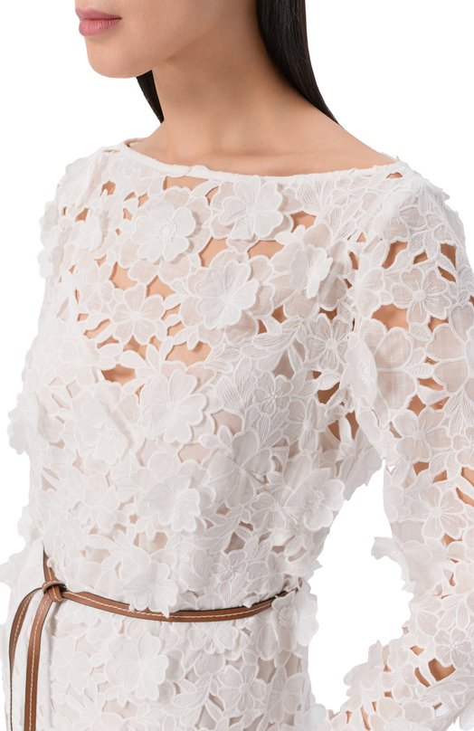 Хлопковое платье Zimmermann 6816DRS264 Белый  6816DRS264 Фото 4