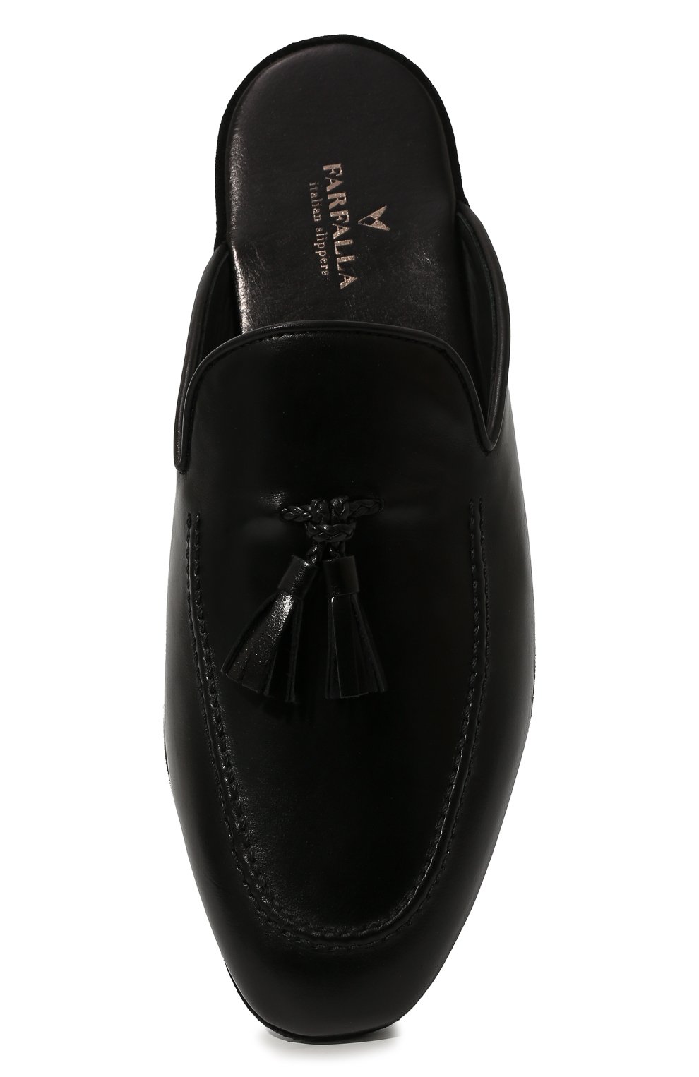 Кожаные домашние туфли FARFALLA черного цвета по цене 29950 руб., арт. G14ANTGI, фото 6 Кожаные домашние туфли FARFALLA, арт. G14ANTGI, фото 6