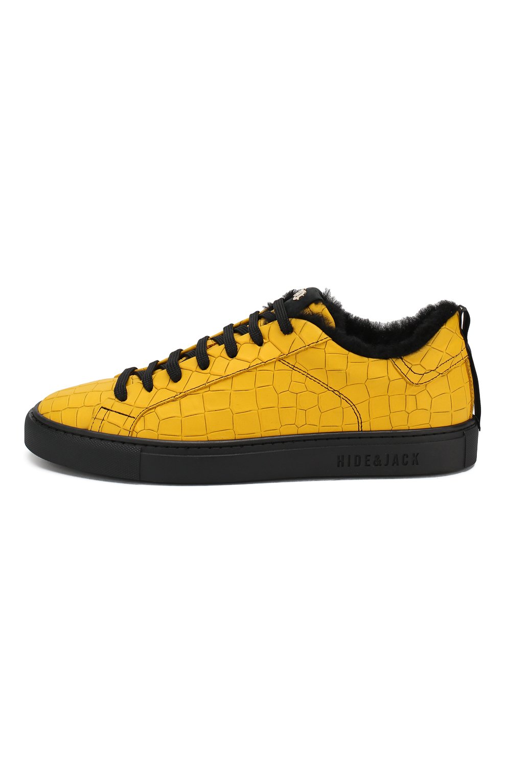 Кожаные кеды HIDE AND JACK желтого цвета по цене 32650 руб., арт. G0MLYLWBLK-MTB, фото 3 Кожаные кеды HIDE AND JACK, арт. G0MLYLWBLK-MTB, фото 3