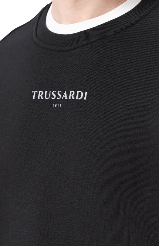 Хлопковый свитшот Trussardi G8158000133N Чёрный  G8158000133N Фото 5