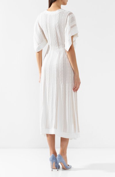 Приталенное платье-миди ROBERTO CAVALLI кремового цвета по цене 218000 руб., арт. IQM190/M0009, фото 4 Приталенное платье-миди ROBERTO CAVALLI, арт. IQM190/M0009, фото 4