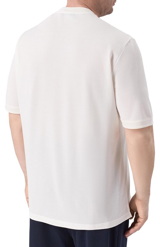 Хлопковая футболка Canali T0931/MJ02439 Белый  T0931/MJ02439 Фото 4