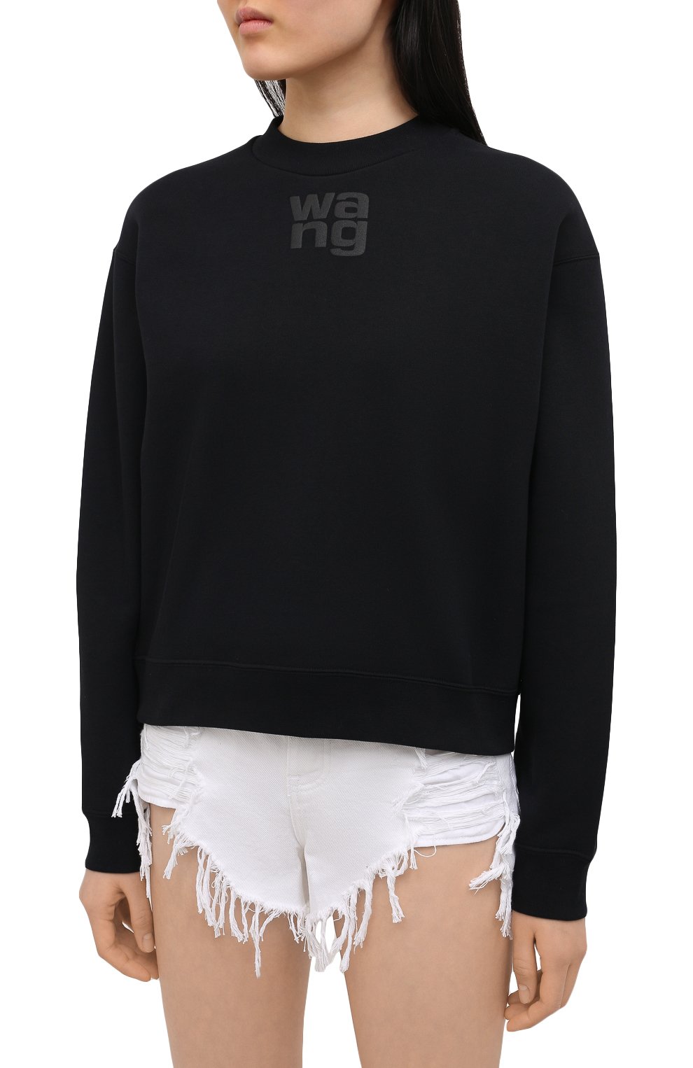Хлопковый свитшот ALEXANDERWANG.T черного цвета по цене 18900 руб., арт. 4CC1201157, фото 3 Хлопковый свитшот ALEXANDERWANG.T, арт. 4CC1201157, фото 3
