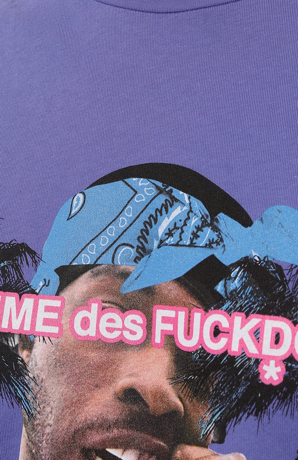 Хлопковая футболка COMME DES FUCKDOWN сиреневого цвета по цене 9410 руб., арт. CDFU2284, фото 5 Хлопковая футболка COMME DES FUCKDOWN, арт. CDFU2284, фото 5