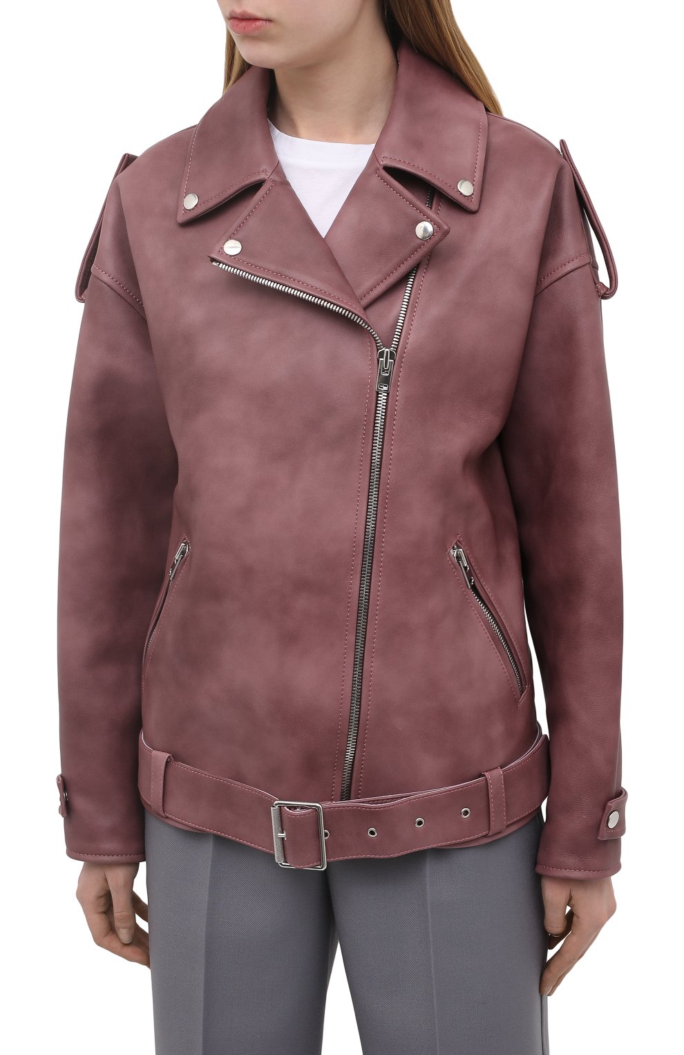 Кожаная куртка BATS темно-розового цвета по цене 117000 руб., арт. FW20/S_020, фото 3 Кожаная куртка BATS, арт. FW20/S_020, фото 3