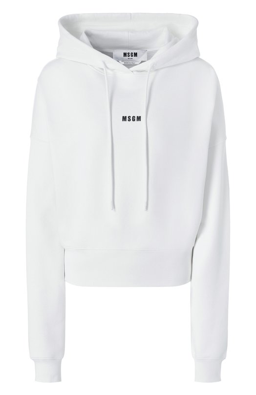 Хлопковое худи MSGM 2000MDM509/300000 Белый 2000MDM509/300000