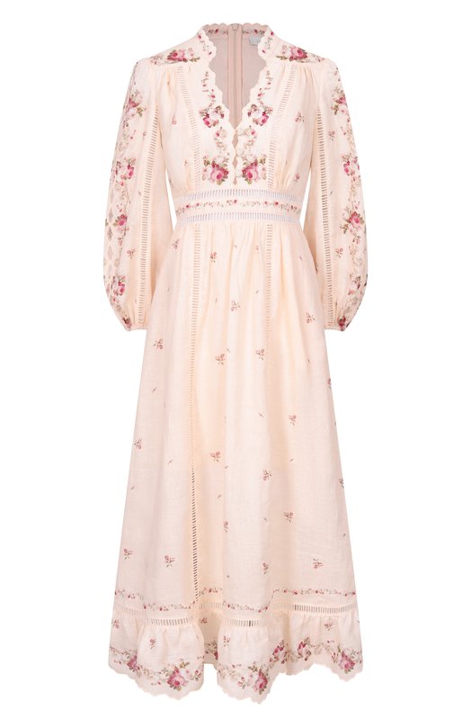 Льняное платье Zimmermann 5372DRS264 Кремовый 5372DRS264