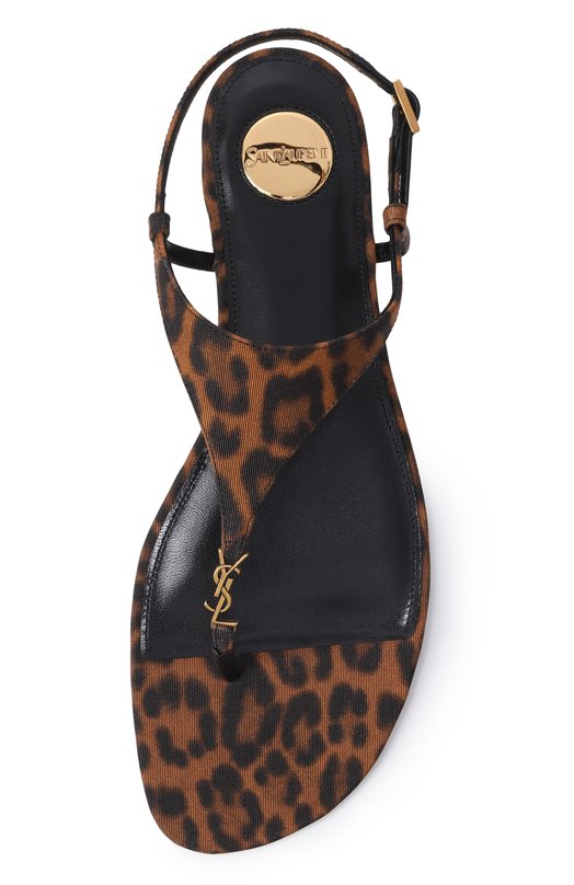Текстильные сандалии Cassandra Saint Laurent 860715/AAC9X Леопардовый  860715/AAC9X Фото 6