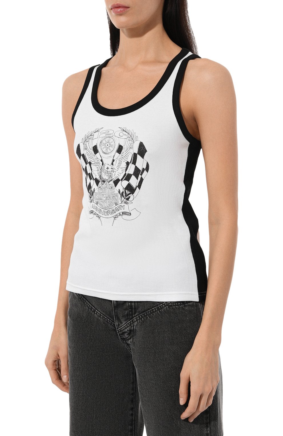 Майка 120th anniversary HARLEY-DAVIDSON белого цвета по цене 14070 руб., арт. 97496-23VW, фото 3 Майка 120th anniversary HARLEY-DAVIDSON, арт. 97496-23VW, фото 3