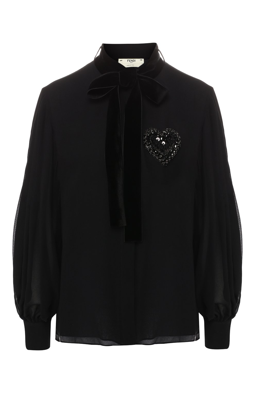Шелковая блузка с бантом FENDI, арт. FS7018 A3MV, фото 1