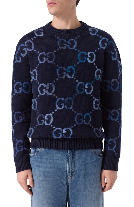Шерстяной свитер Gucci 770509/XKDSJ Синий  770509/XKDSJ Фото 3