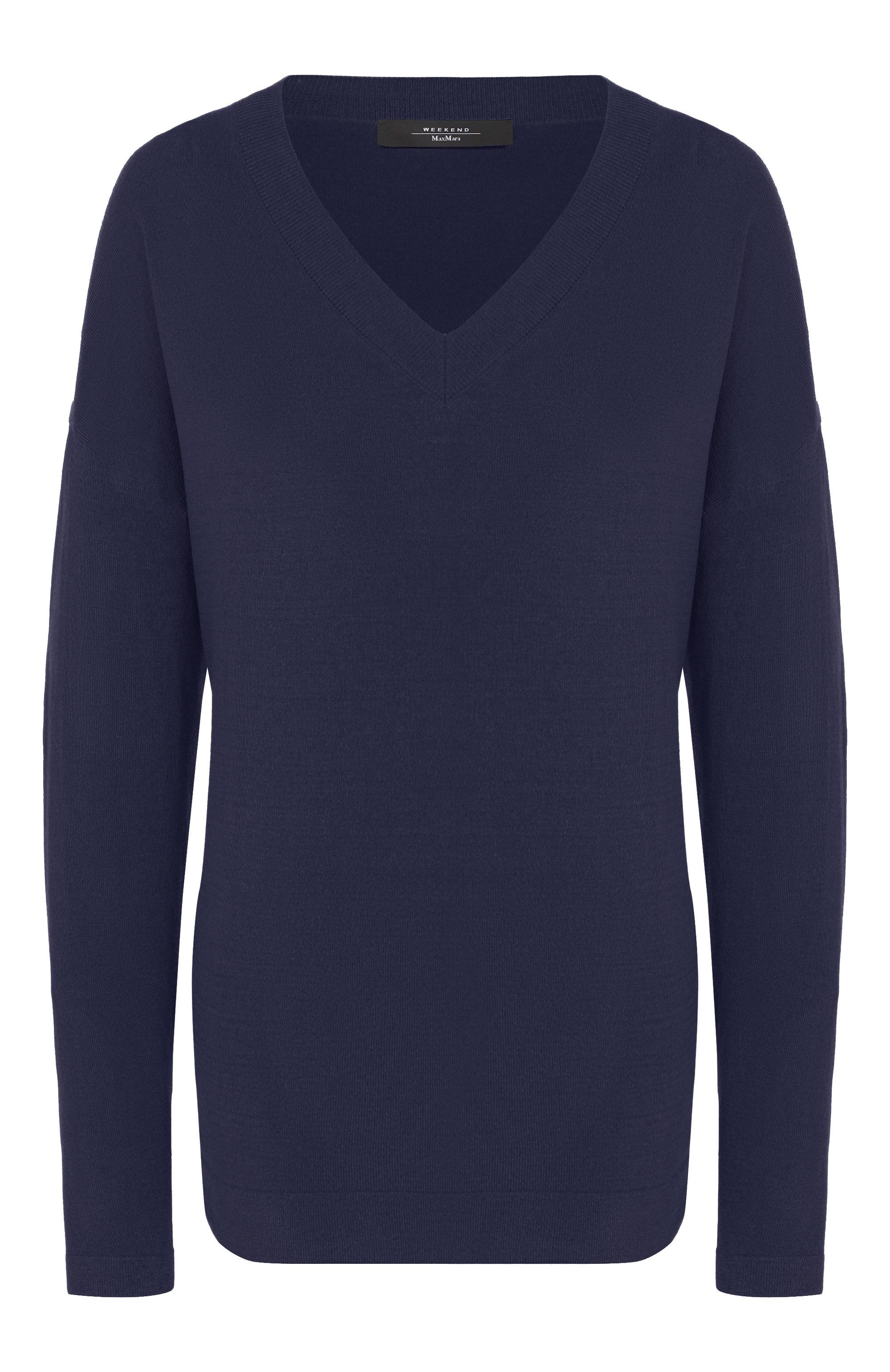 Пуловер из шелка и хлопка WEEKEND MAX MARA темно-синего цвета по цене 27950 руб., арт. RANIA, фото 1 Пуловер из шелка и хлопка WEEKEND MAX MARA, арт. RANIA, фото 1