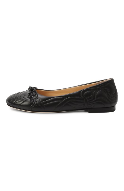 Кожаные балетки Matelasse Mach & Mach SS25-S0926-10-NAP-BLK Чёрный  SS25-S0926-10-NAP-BLK Фото 4